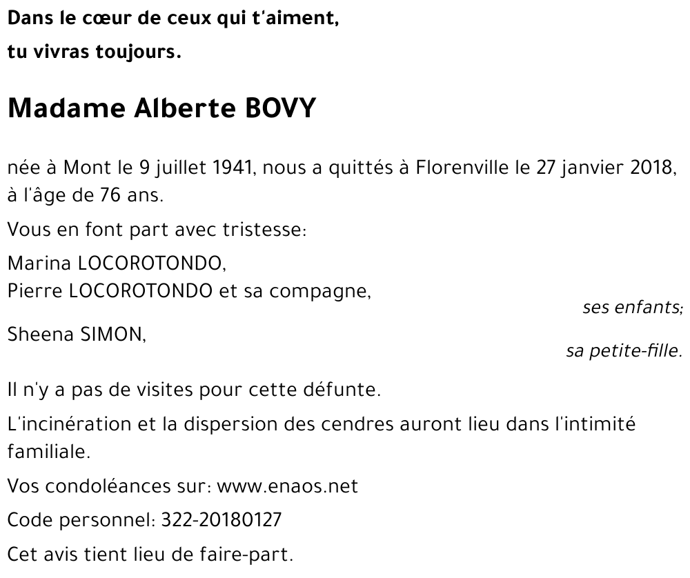 Alberte BOVY