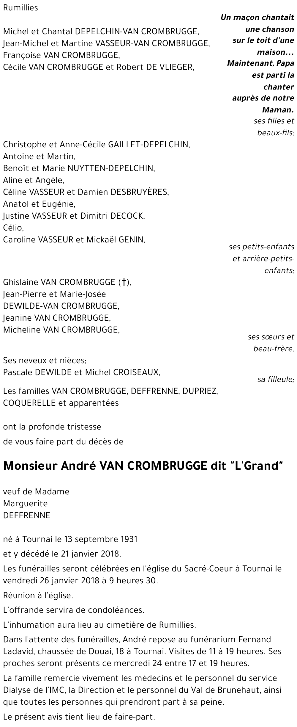 André VAN CROMBRUGGE