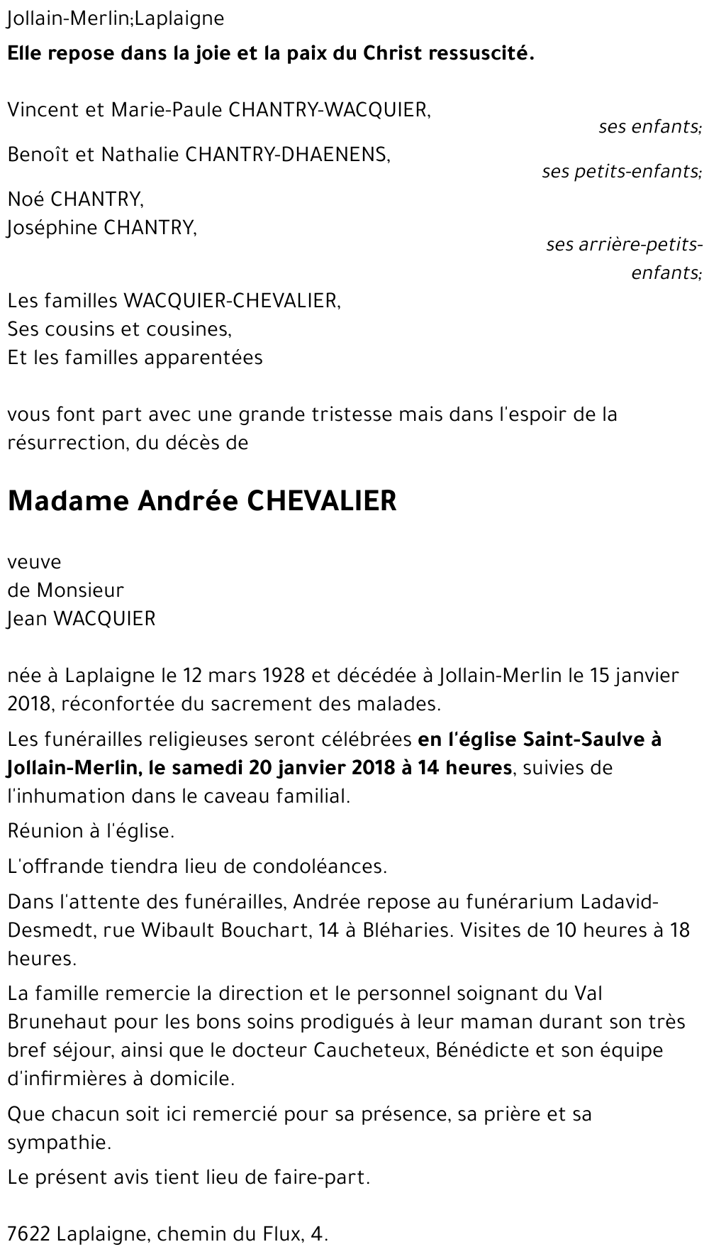 Andrée CHEVALIER