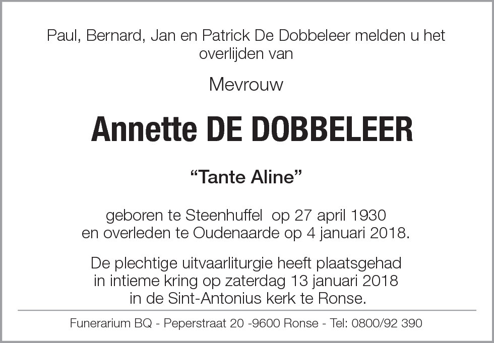 Annette De Dobbeleer