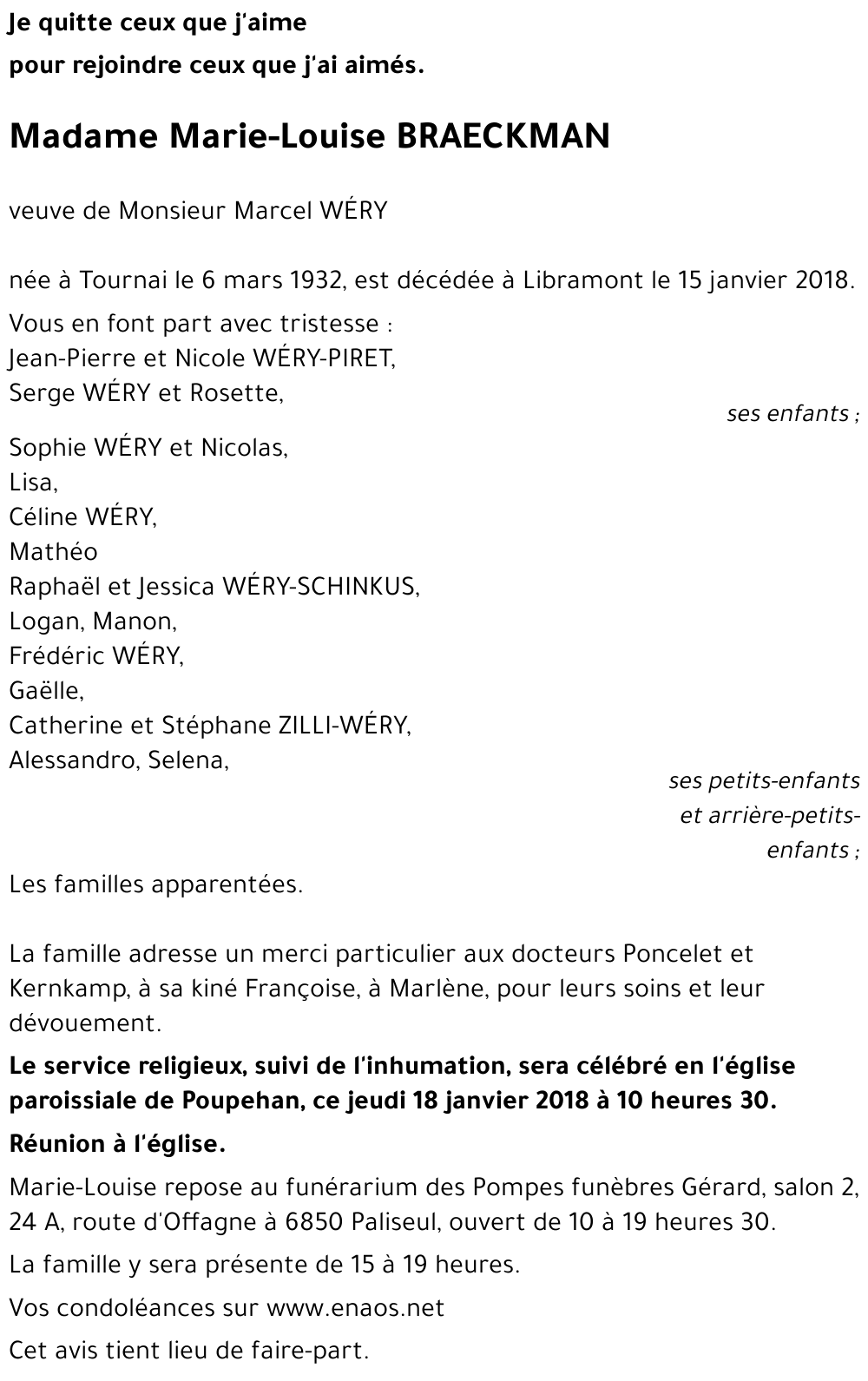 BRAECKMAN Marie-Louise