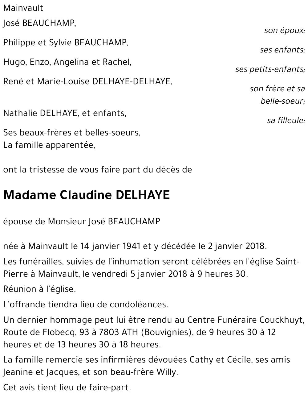 Claudine DELHAYE
