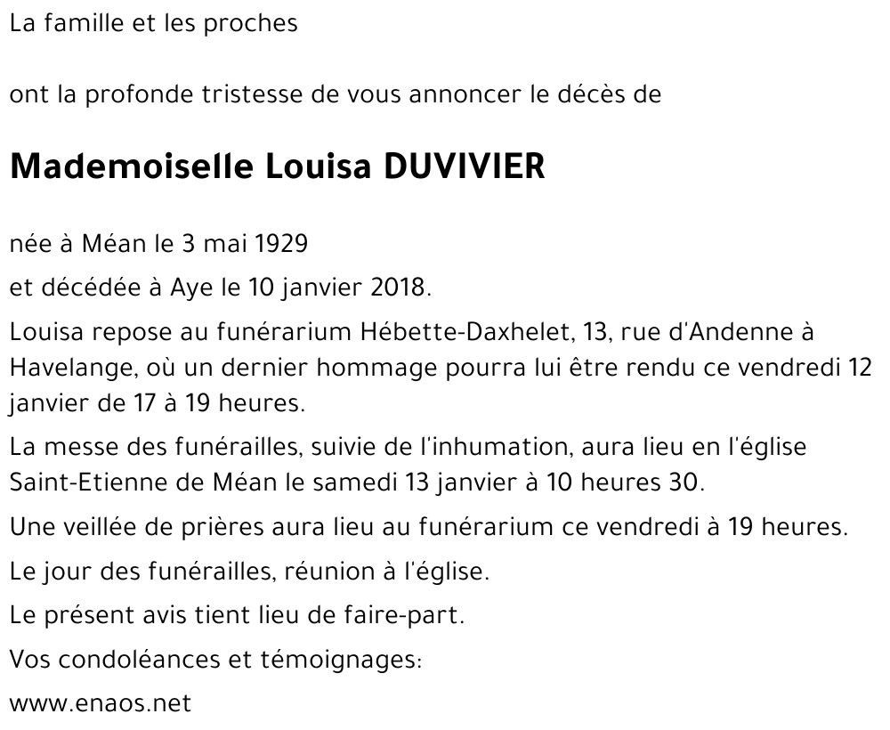 DUVIVIER Louisa