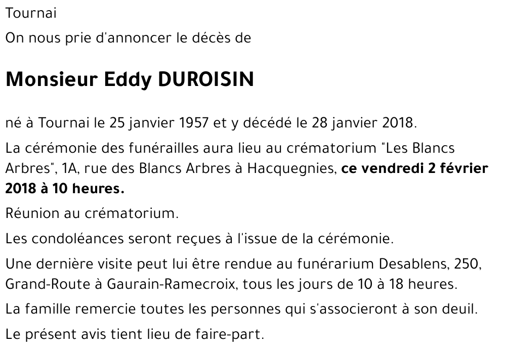 Eddy DUROISIN
