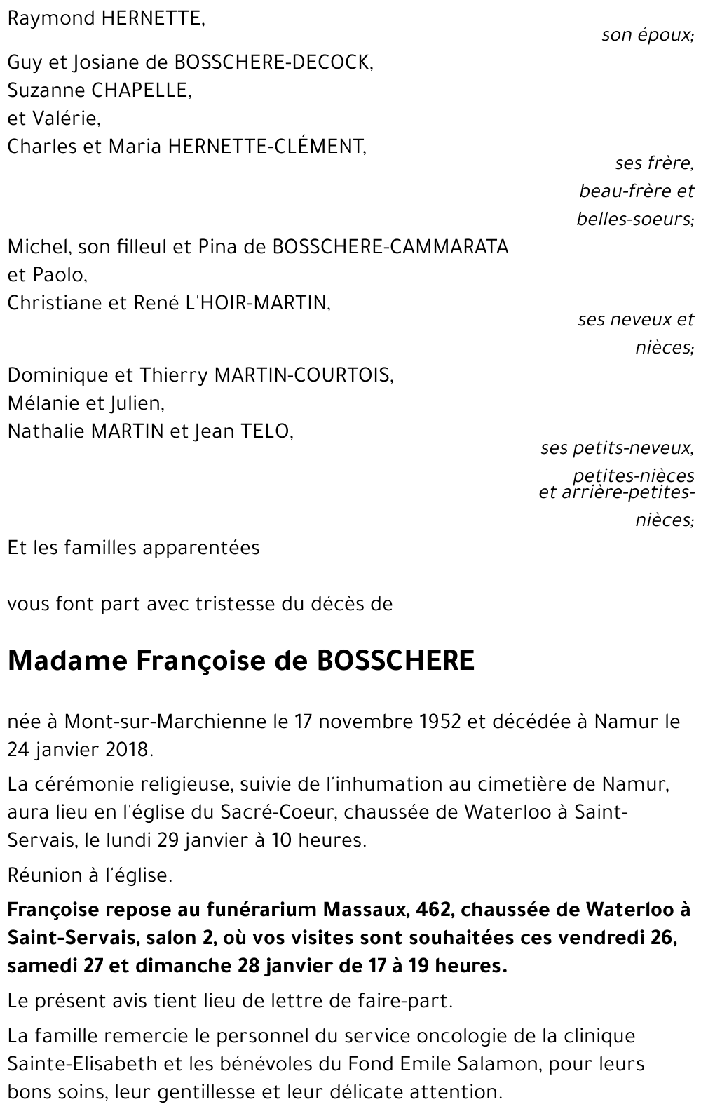 Françoise de BOSSCHERE