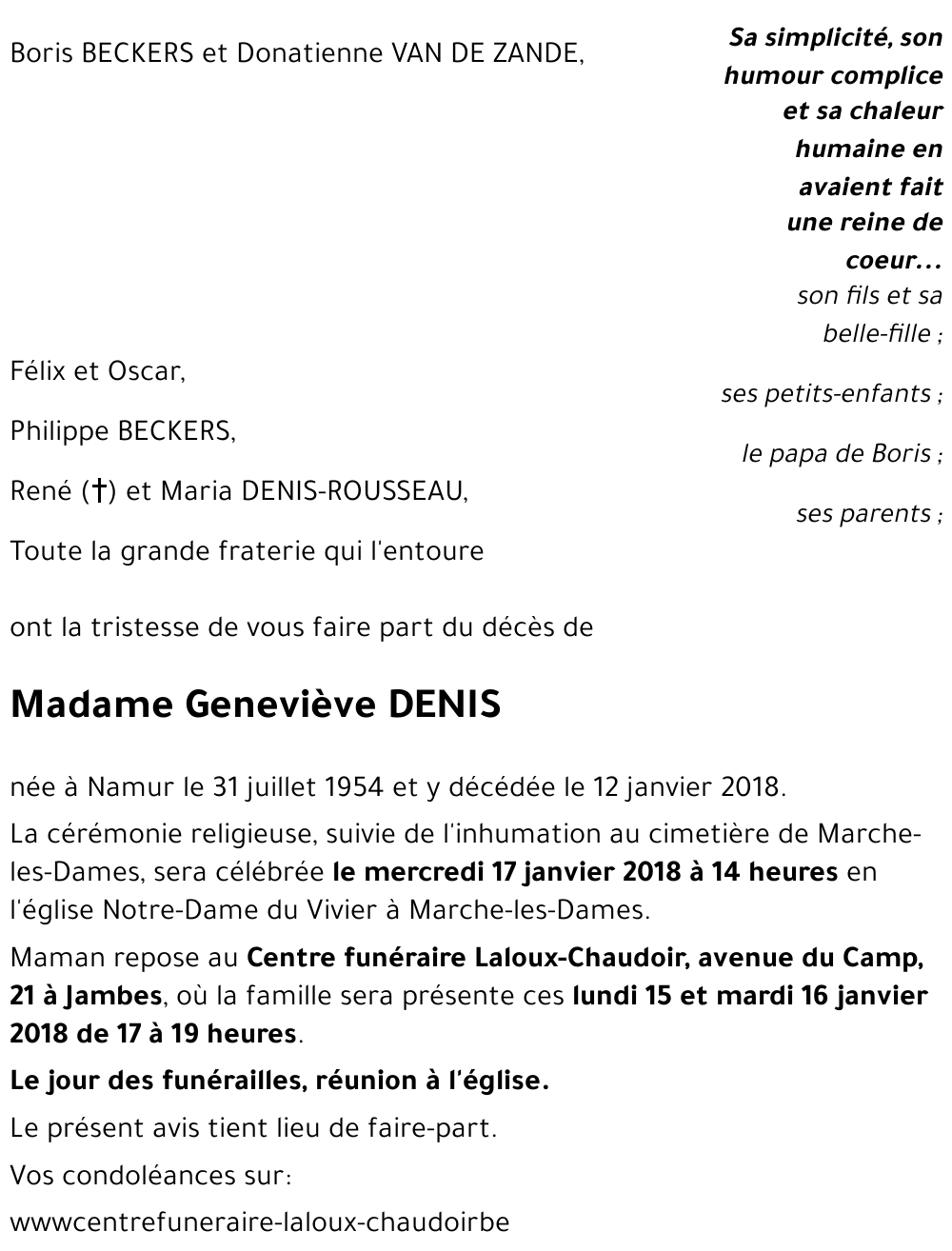 Geneviève DENIS