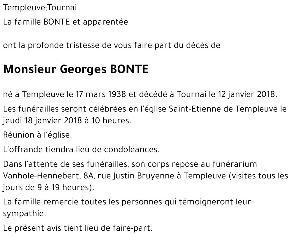 Georges BONTE