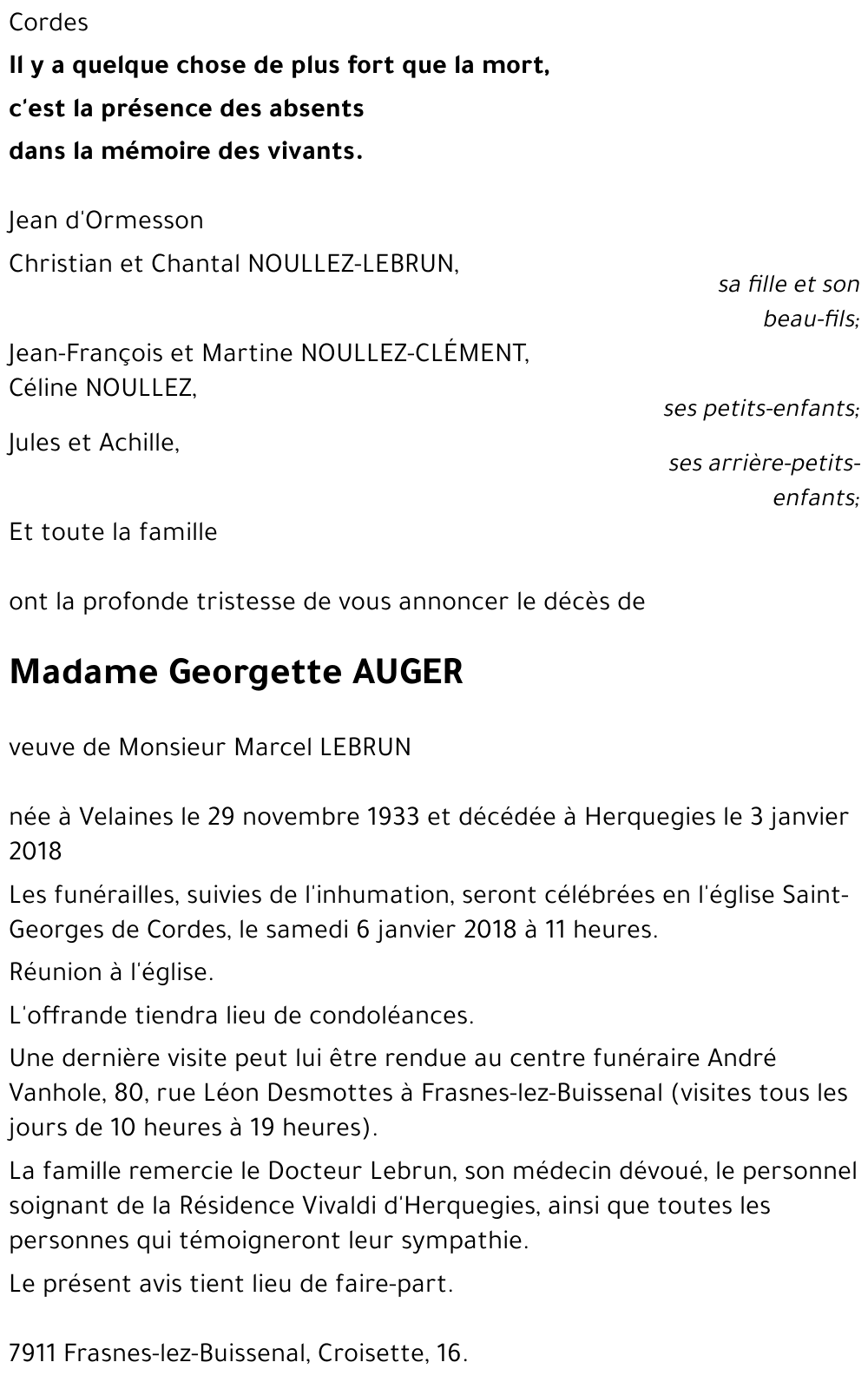 Georgette AUGER
