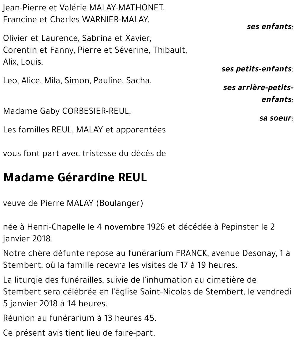 Gérardine REUL