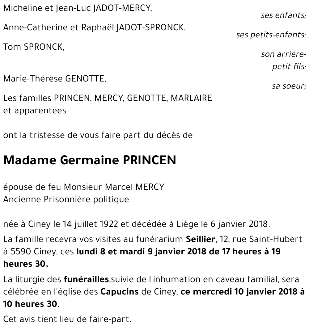 Germaine PRINCEN