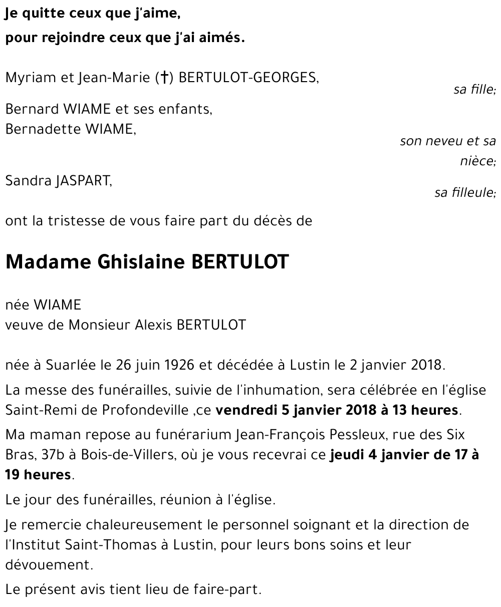 Ghislaine BERTULOT