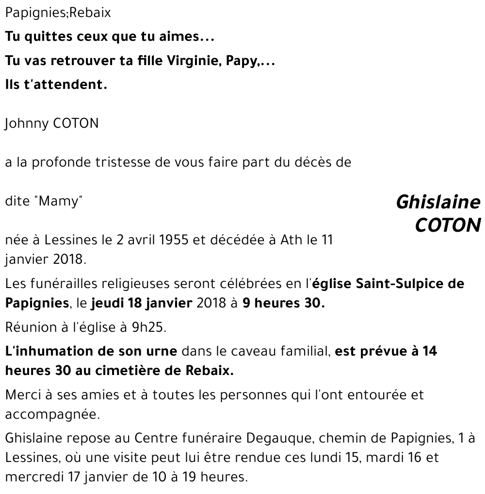 Ghislaine COTON