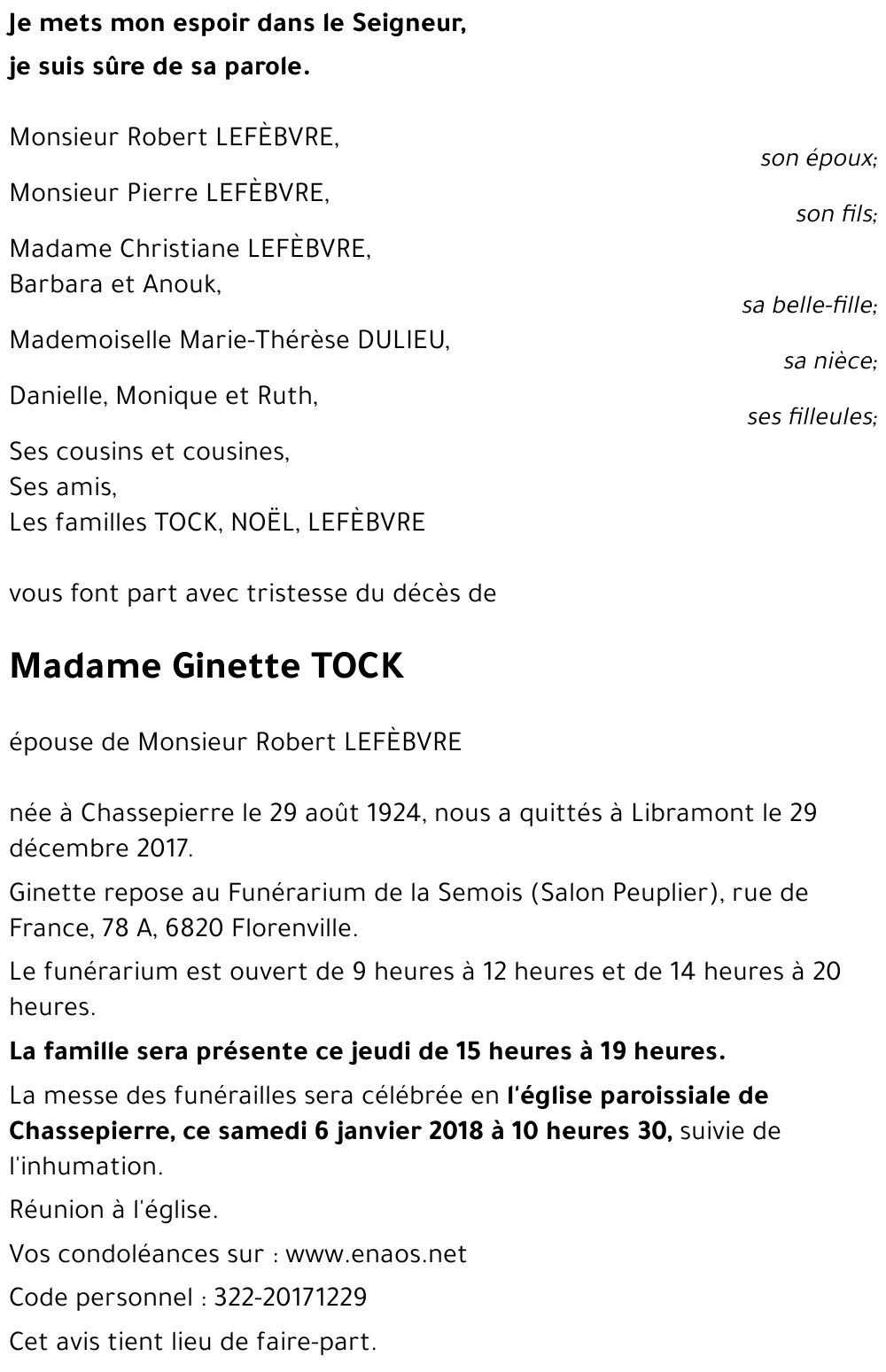 Ginette TOCK