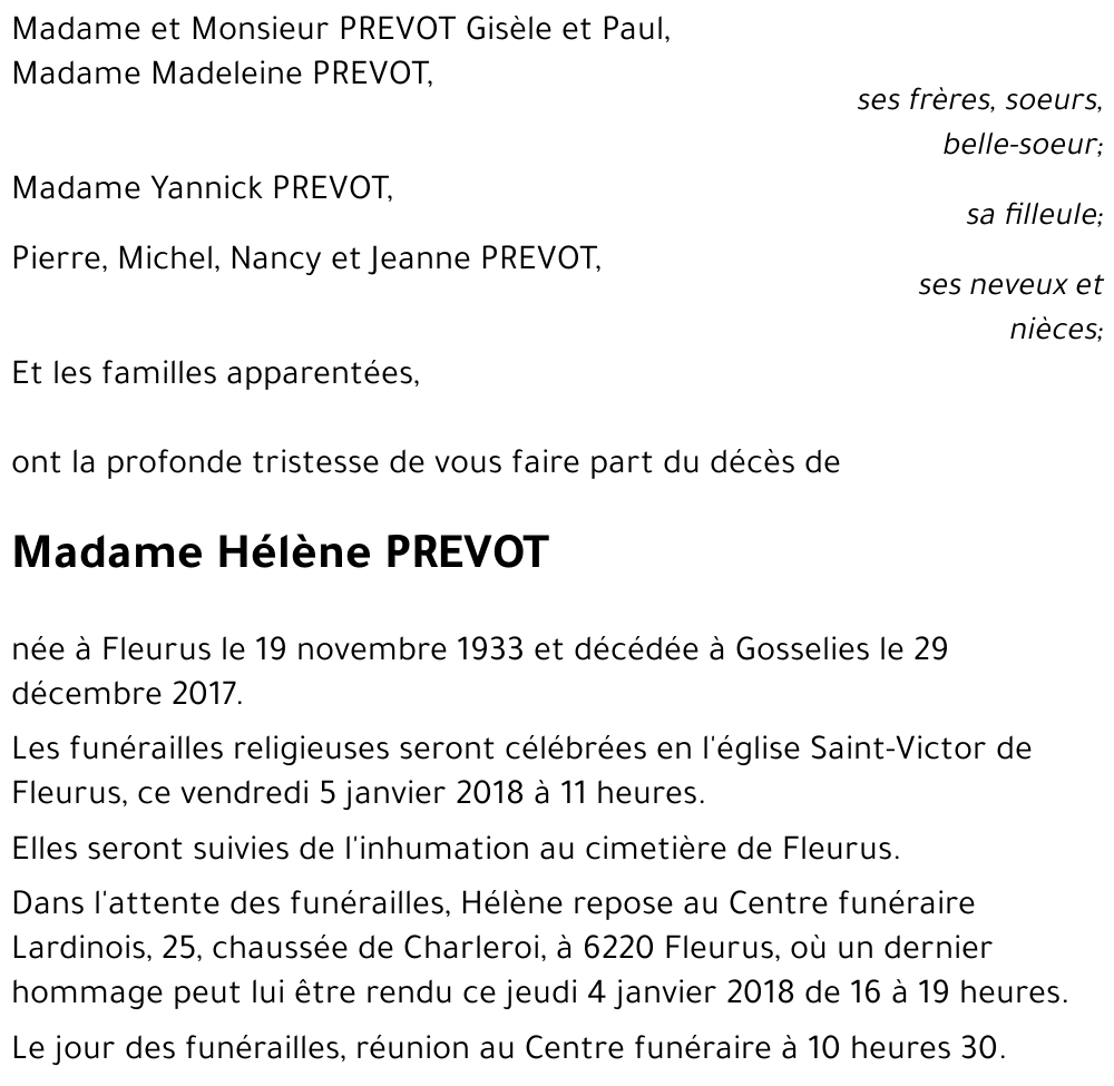 Hélène PREVOT