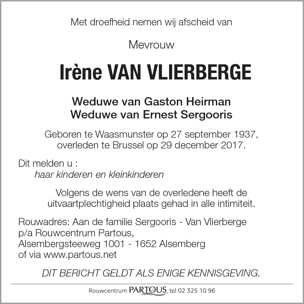 Irène Van Vlierberge