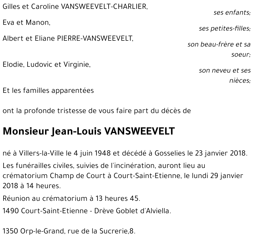 Jean-Louis VANSWEEVELT