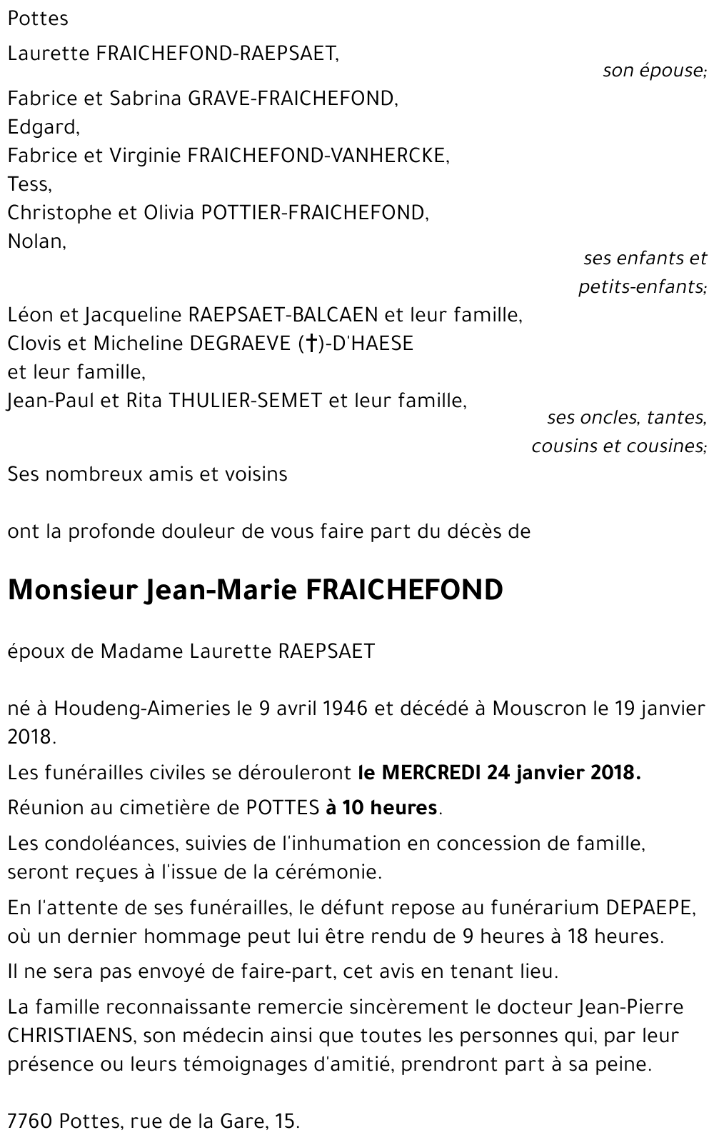 Jean-Marie FRAICHEFOND