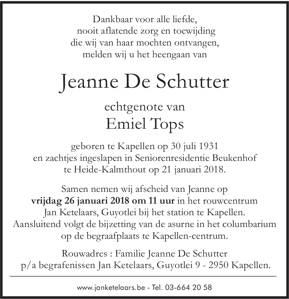 Jeanne De Schutter