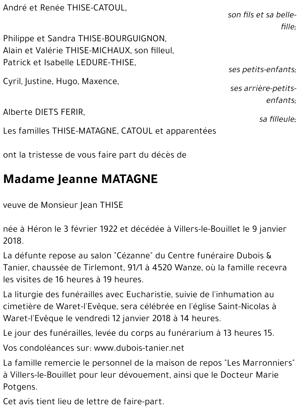 Jeanne MATAGNE