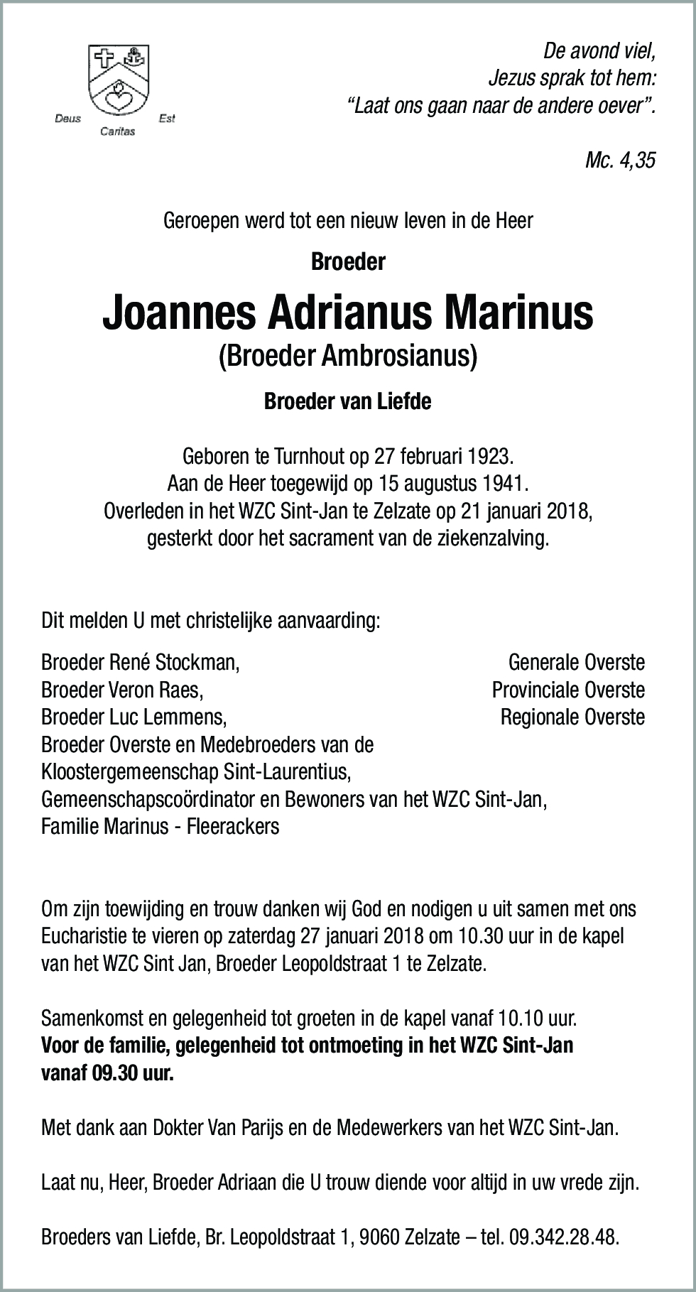 Joannes Adrianus Marinus