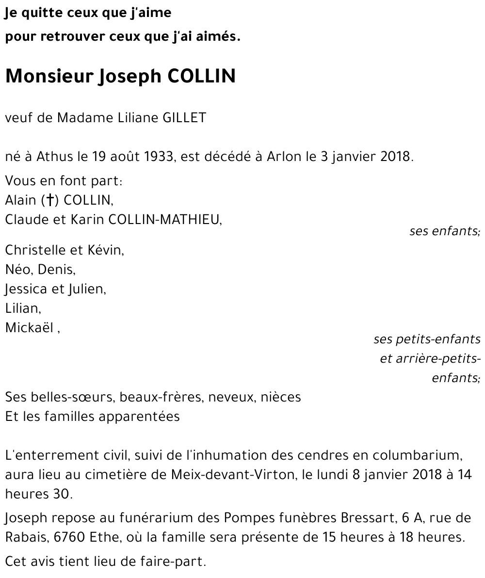 Joseph COLLIN 