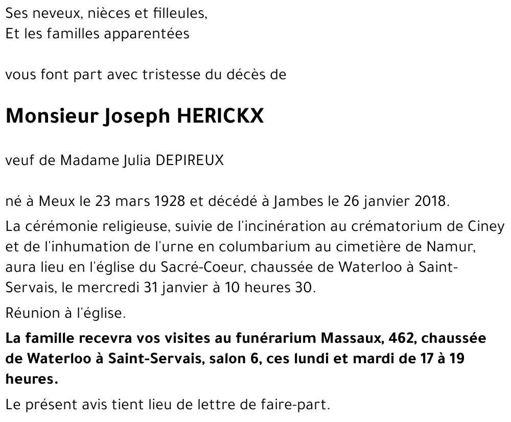 Joseph HERICKX