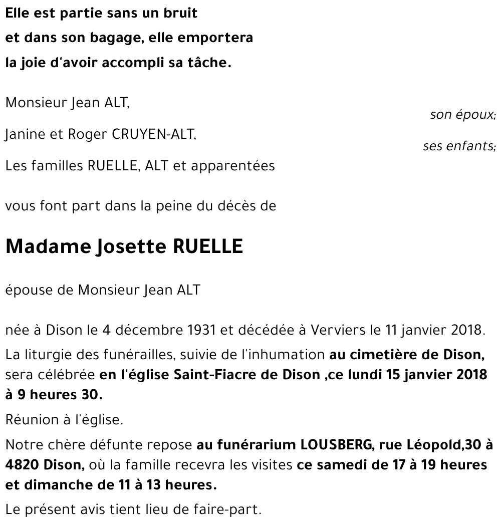 Josette RUELLE