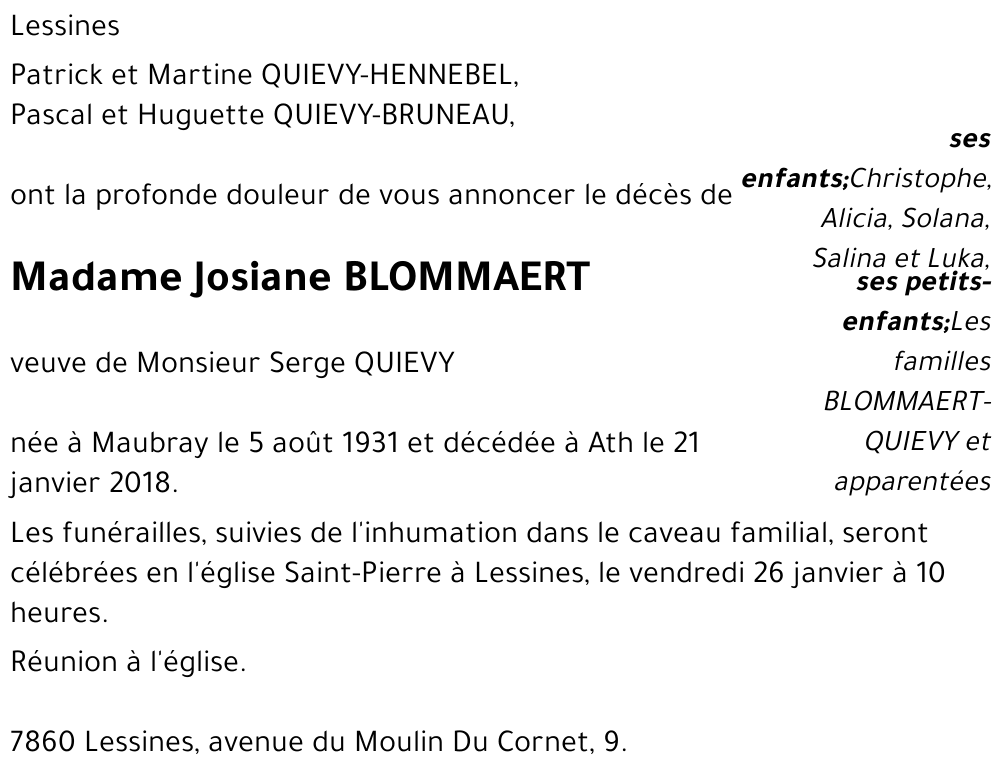 Josiane BLOMMAERT