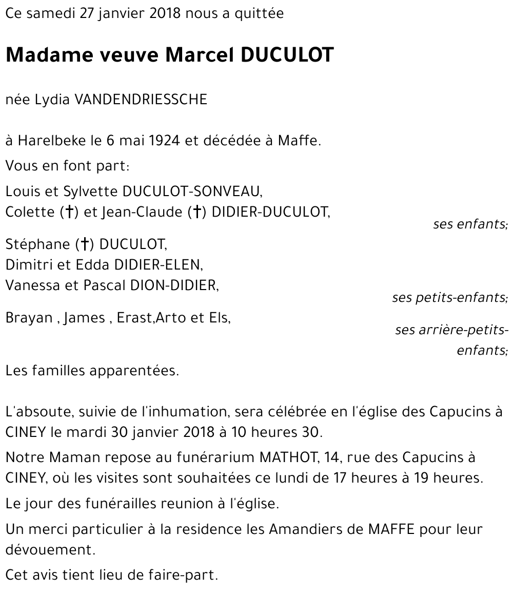 LYDIA VANDENDRIESSCHE