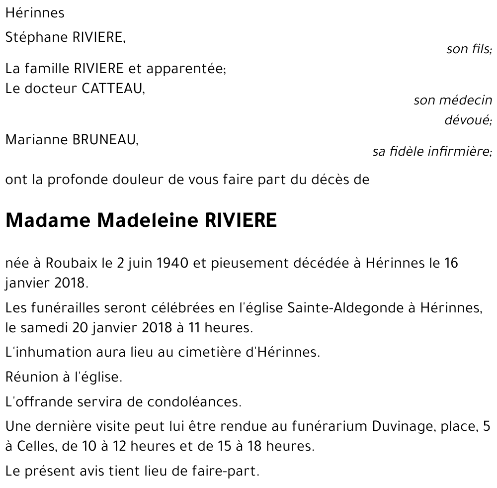 Madeleine RIVIERE