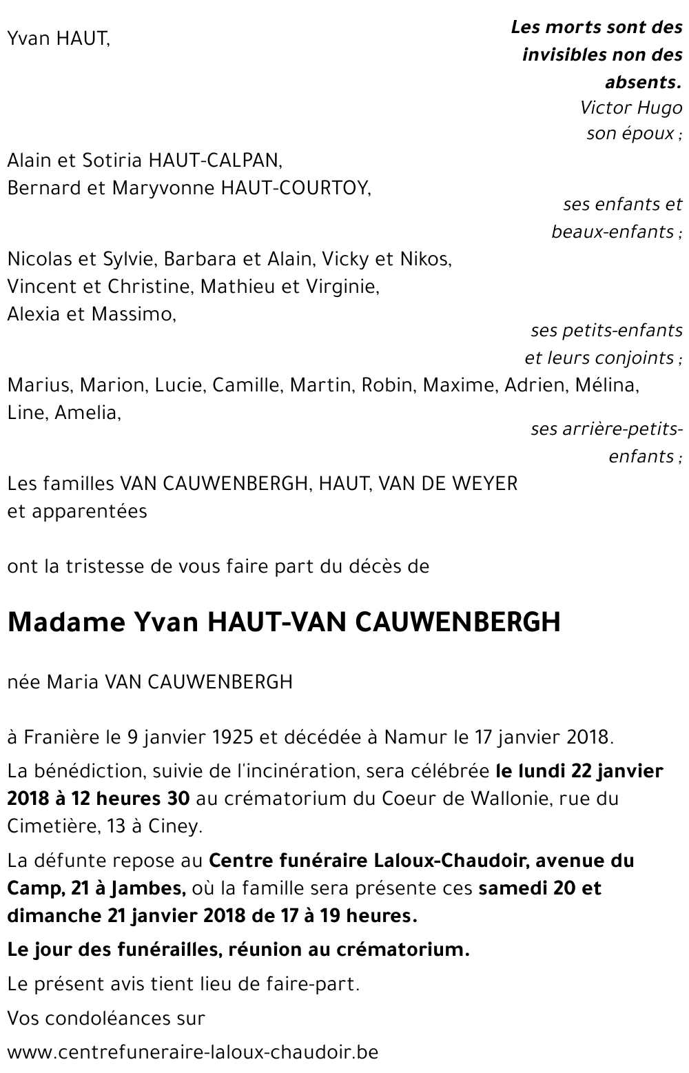 Maria VAN CAUWENBERGH