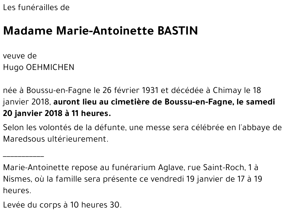 Marie-Antoinette BASTIN