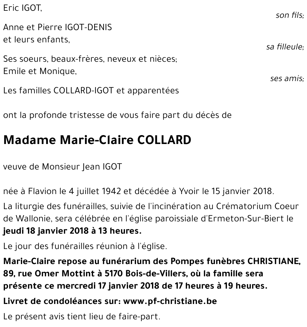 Marie-Claire COLLARD