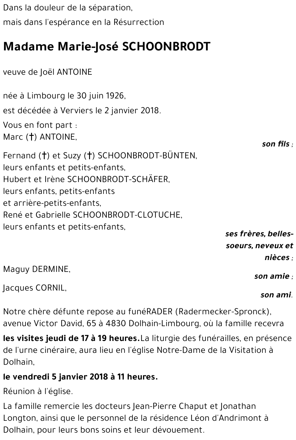 Marie-José SCHOONBRODT