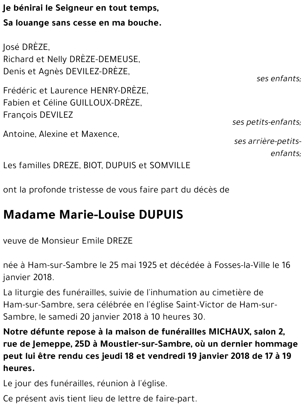 Marie-Louise DUPUIS