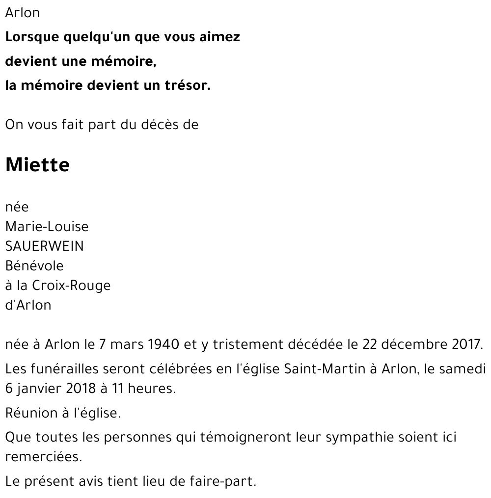 Marie-Louise SAUERWEIN