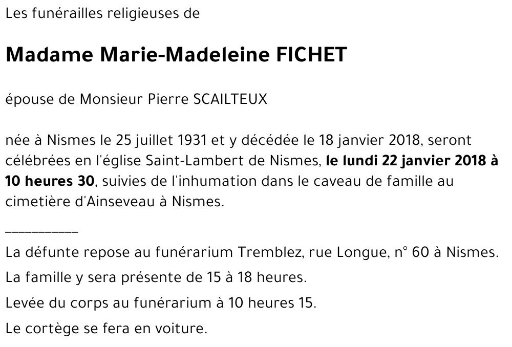 Marie-Madeleine FICHET