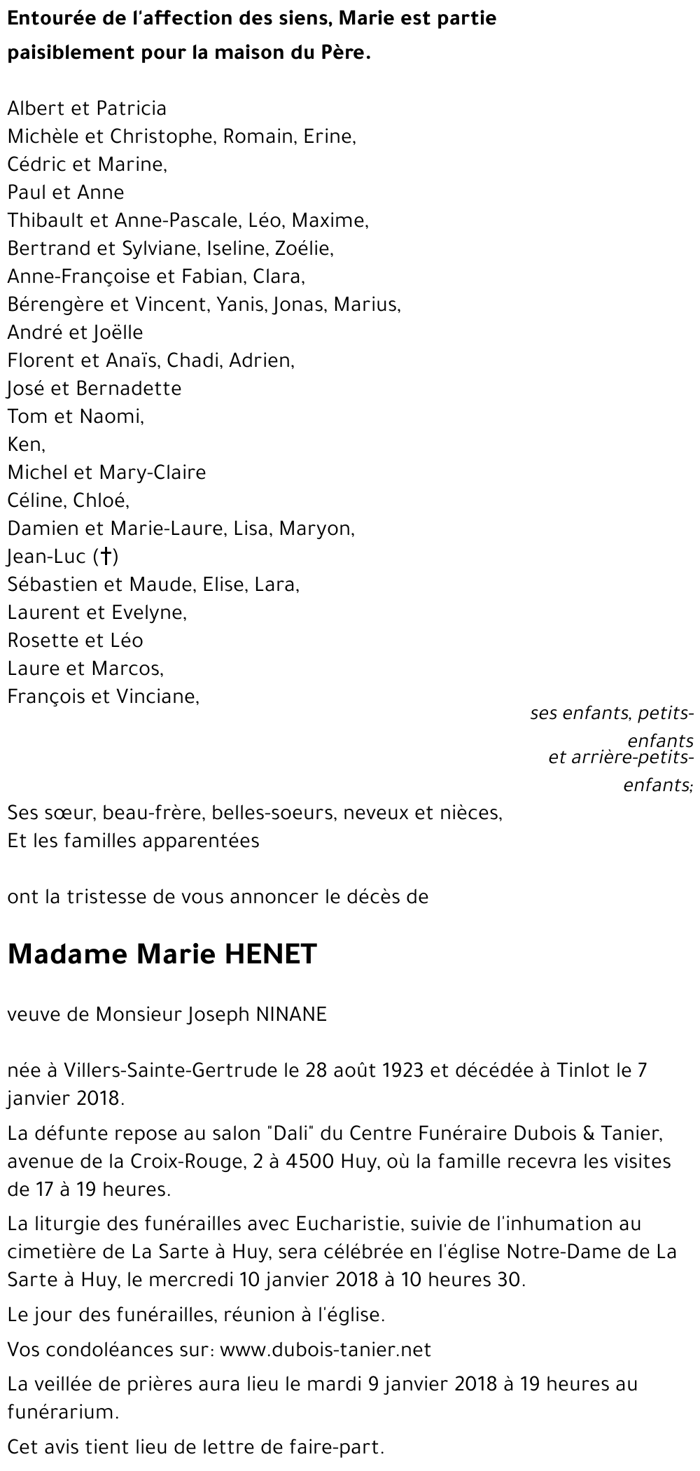 Marie-Thérèse HENET