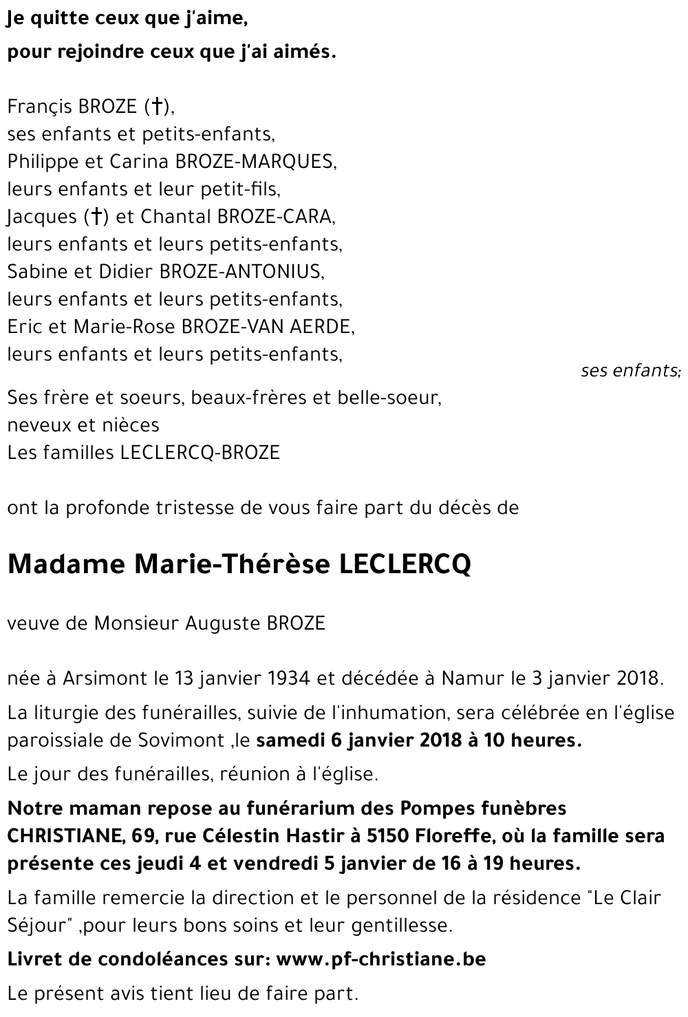 Marie-Thérèse LECLERCQ