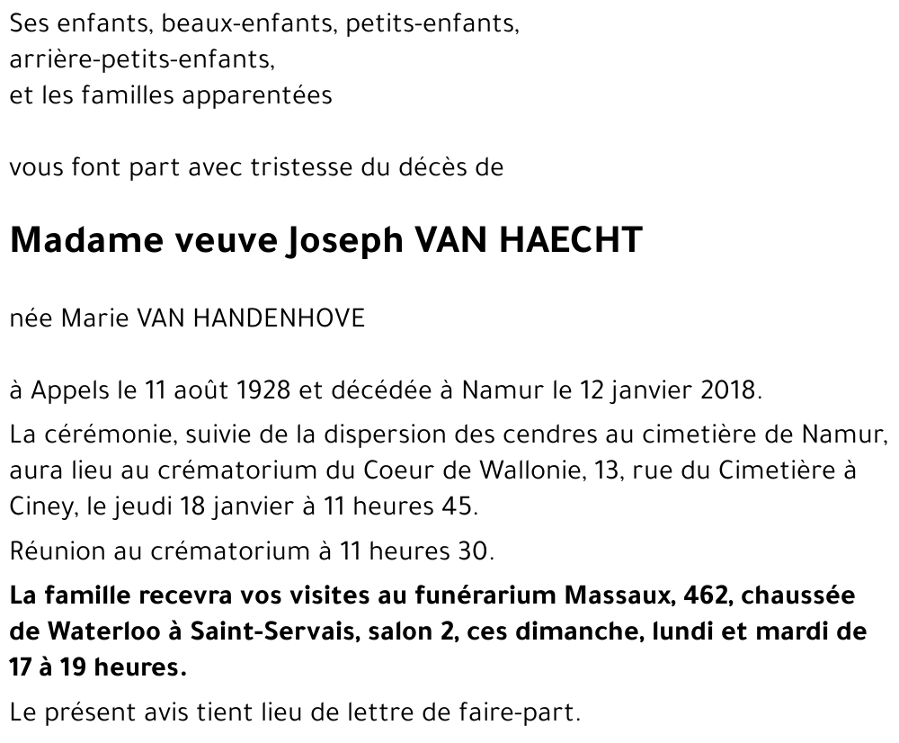 Marie VAN HANDENHOVE