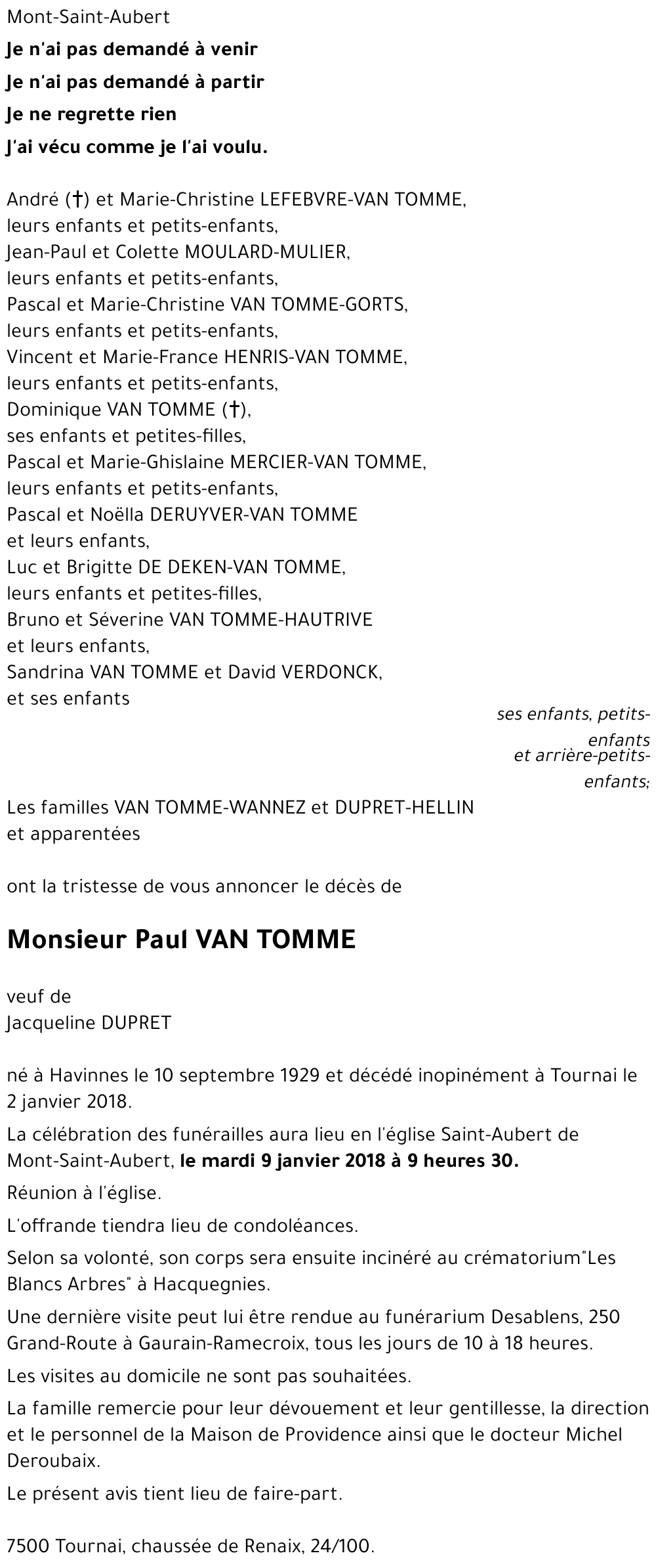 Paul VAN TOMME