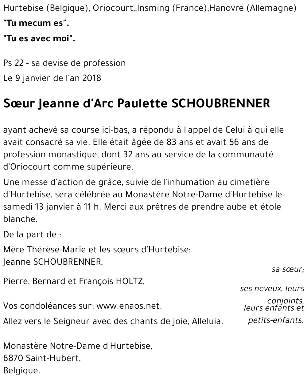 Paulette SCHOUBRENNER