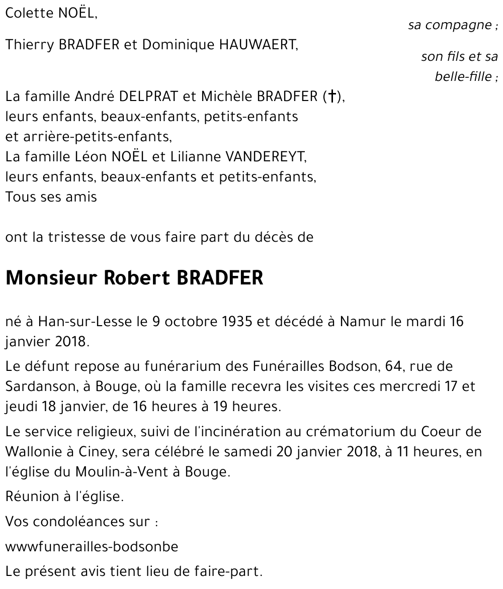 Robert BRADFER