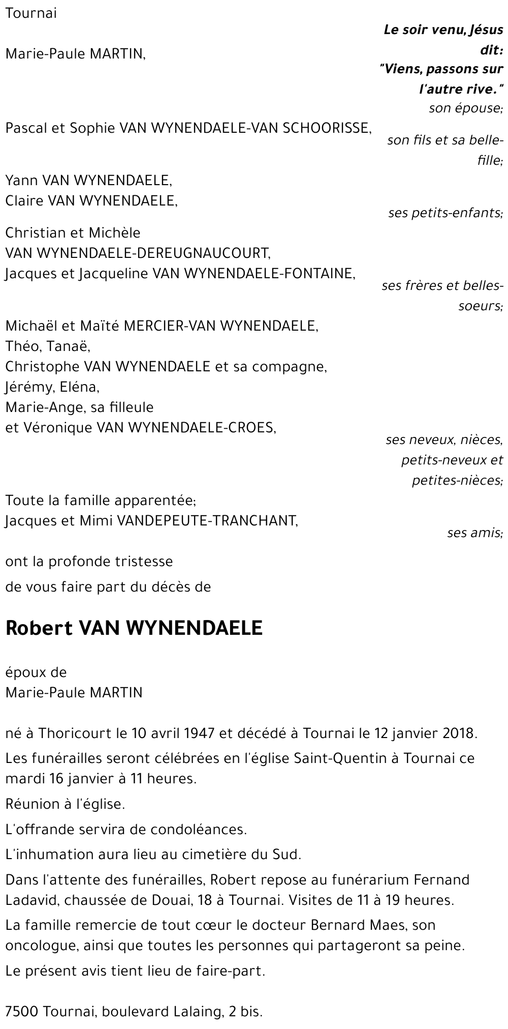 Robert VAN WYNENDAELE