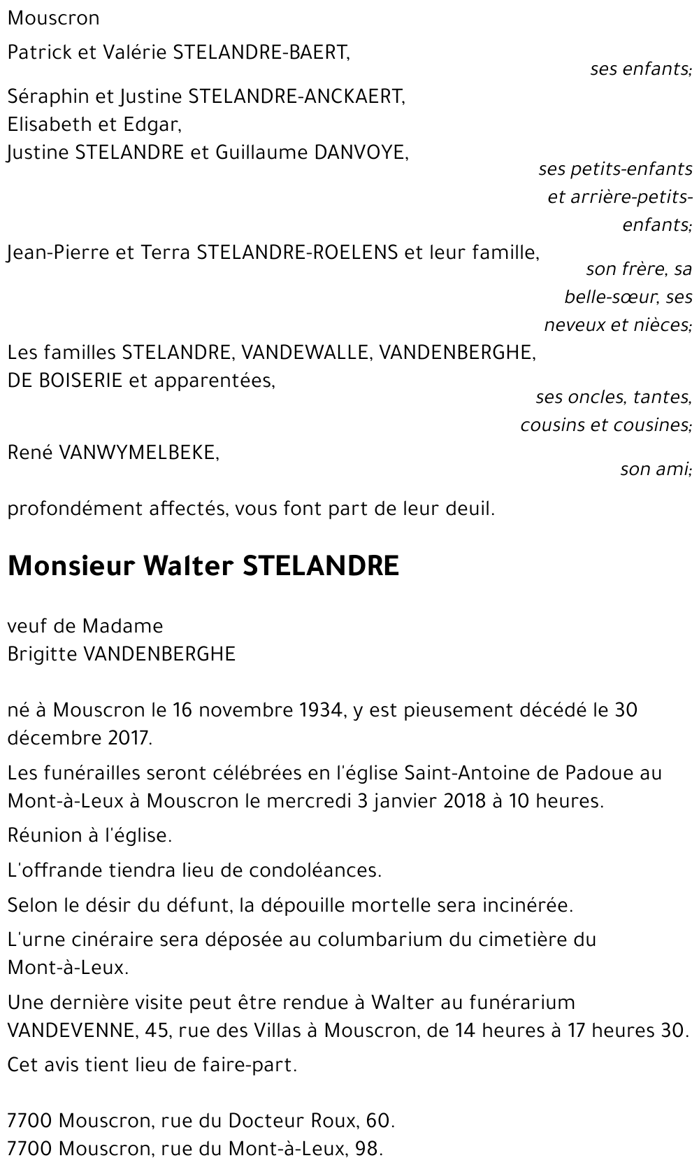 Walter STELANDRE