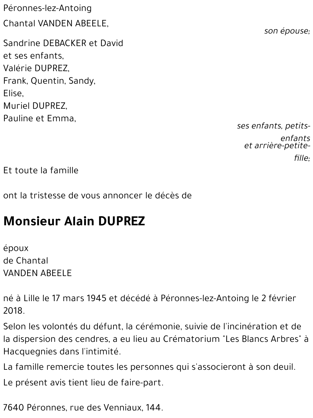 Alain DUPREZ