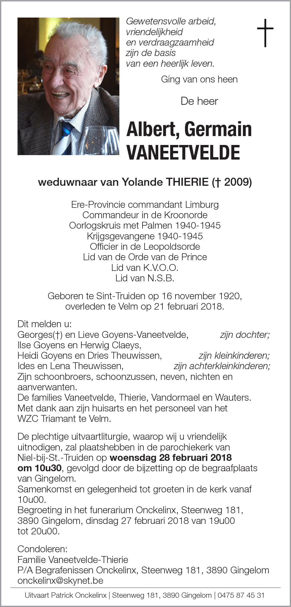 Albert, Germain Vaneetvelde