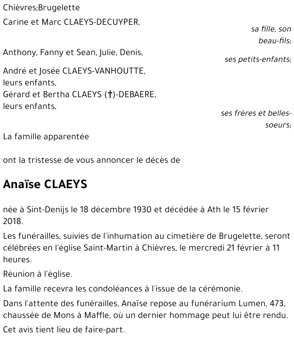 Anaïse CLAEYS