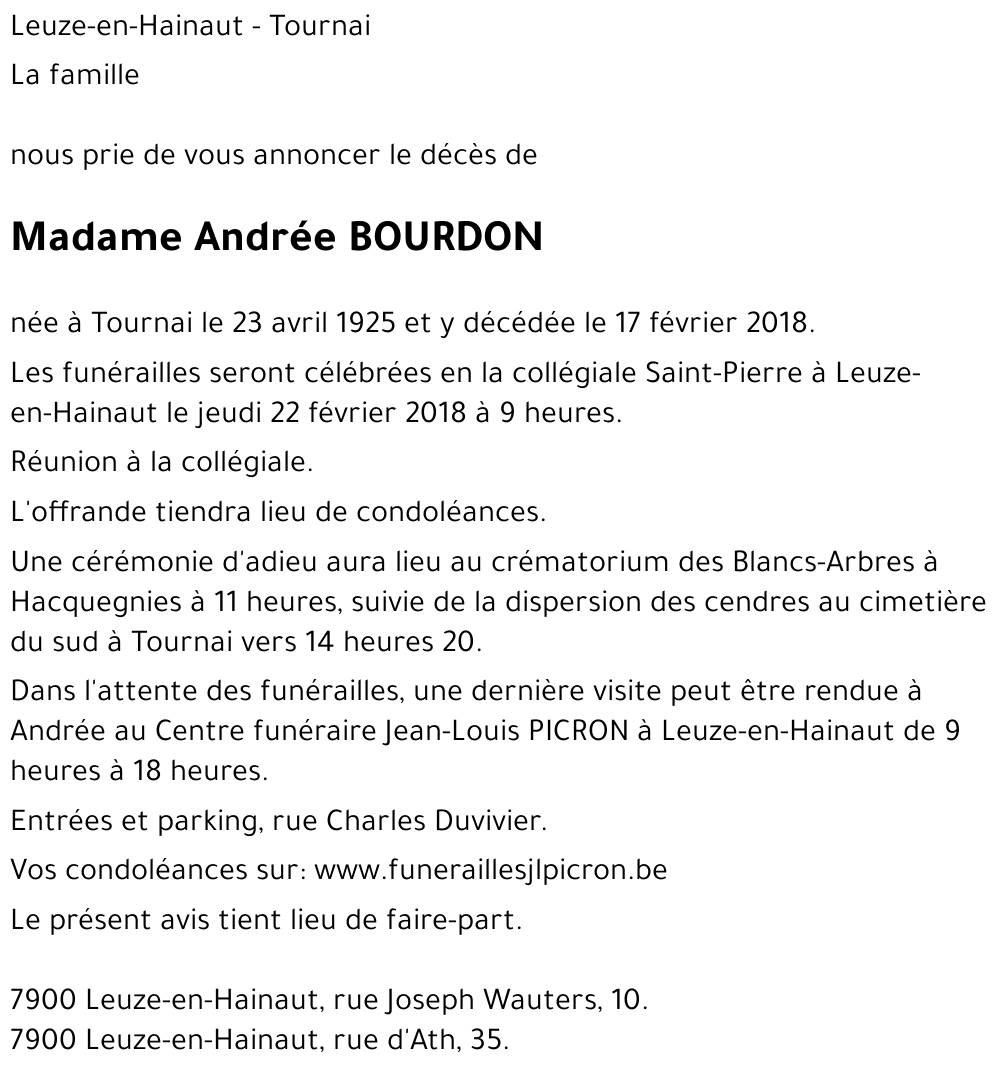 Andrée BOURDON