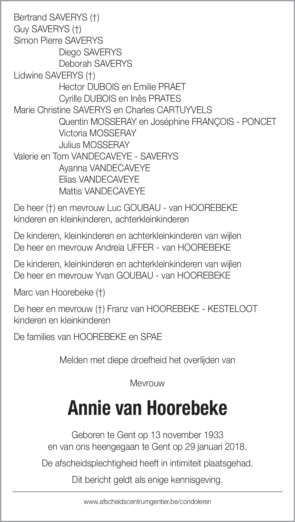 Annie van Hoorebeke
